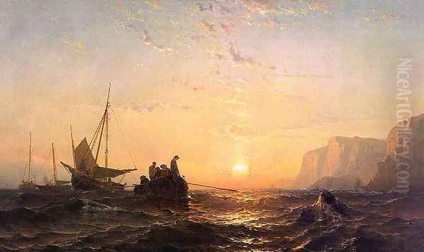 Fishermen off Grand Manan Oil Painting by Mauritz F. H. de Haas