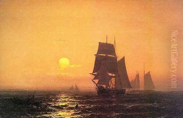 Into the Sunset 1872 Oil Painting by Mauritz F. H. de Haas