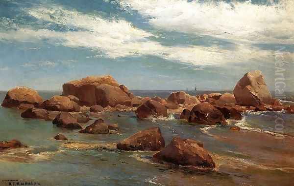 Coastal Scene - Rocky Coast Oil Painting by Mauritz F. H. de Haas