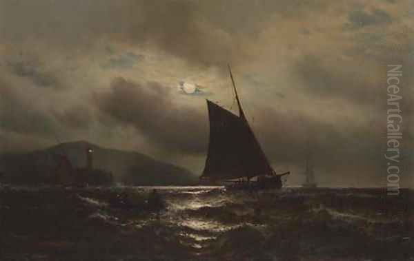 Night Fishing on the Hudson Oil Painting by Mauritz F. H. de Haas