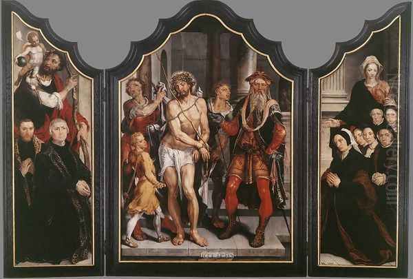 Ecce Homo Triptych 1559-60 Oil Painting by Maerten van Heemskerck