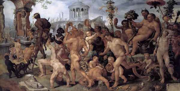 Triumphal Procession of Bacchus 1537-38 Oil Painting by Maerten van Heemskerck