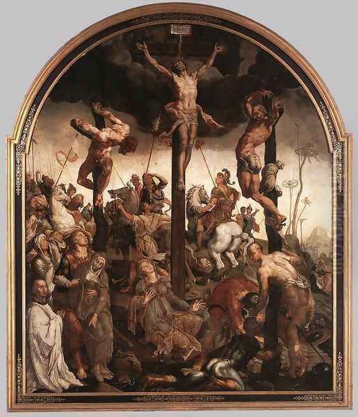 The Crucifixion 1543 Oil Painting by Maerten van Heemskerck