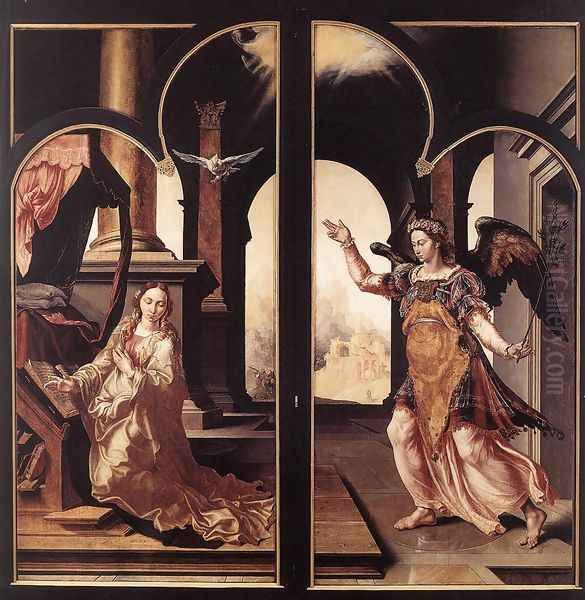 Annunciation 1546 Oil Painting by Maerten van Heemskerck