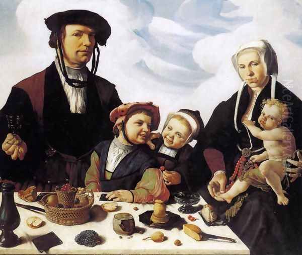 Family Portrait c. 1530 Oil Painting by Maerten van Heemskerck