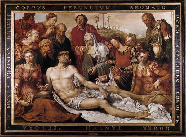 Lamentation on the Dead Christ 1566 Oil Painting by Maerten van Heemskerck