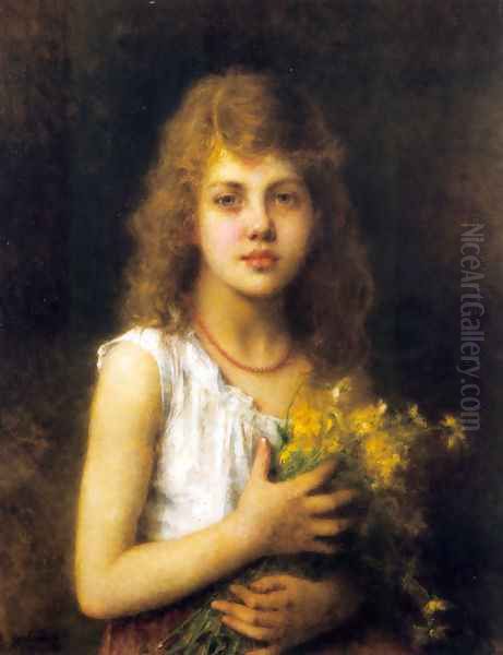 Spring Flowers Oil Painting by Alexei Alexeivich Harlamoff