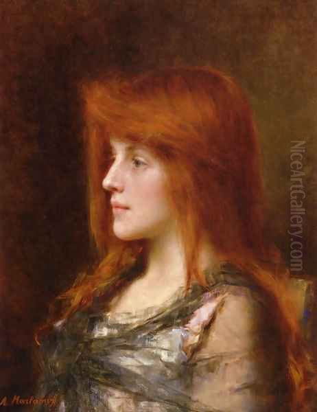 Portrait Of A Young Beauty Oil Painting by Alexei Alexeivich Harlamoff