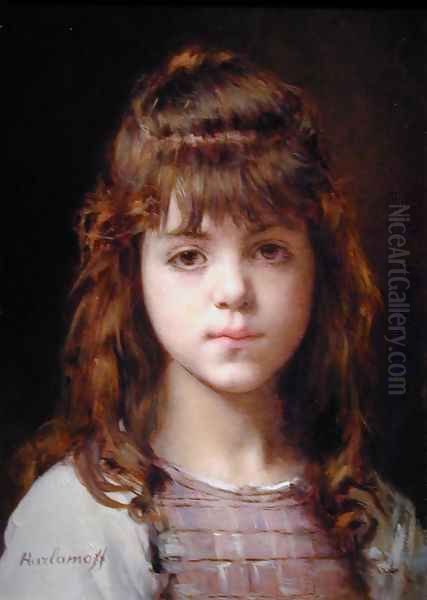 Mignon I Oil Painting by Alexei Alexeivich Harlamoff