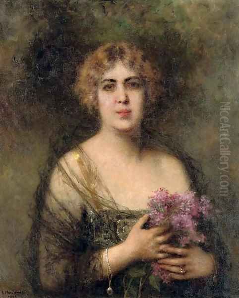 Felia Litvinne Oil Painting by Alexei Alexeivich Harlamoff