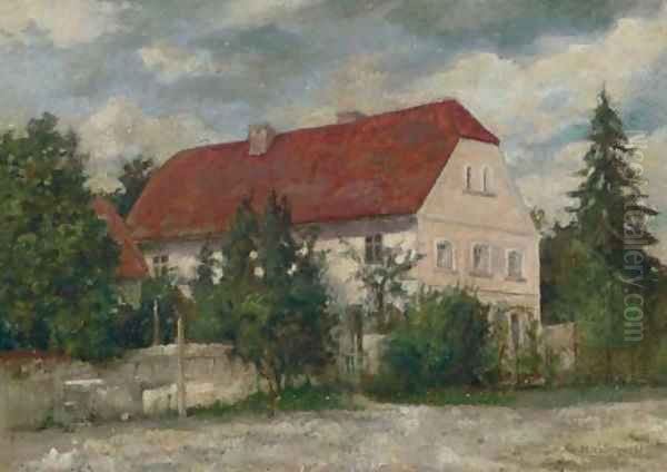 Landscape with House Oil Painting by Alexei Alexeivich Harlamoff