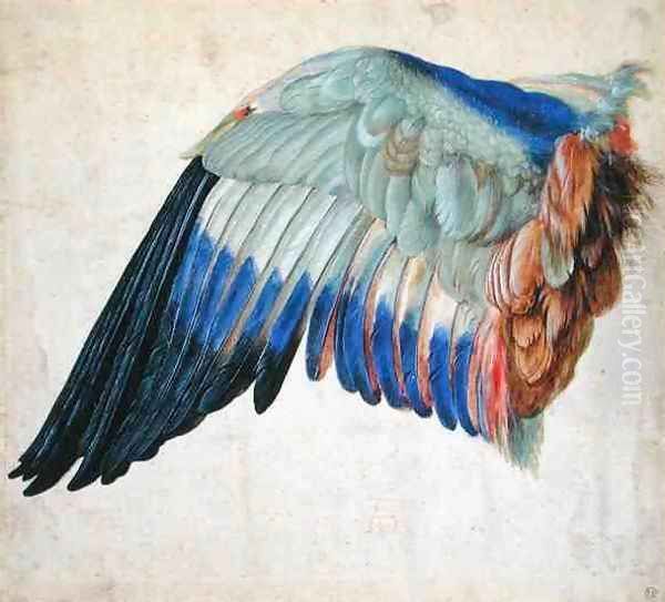 Wing of a Blue Roller Oil Painting by Hans Hoffmann