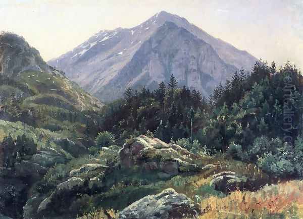 Mountain Scenery, Switzerland Oil Painting by William Stanley Haseltine