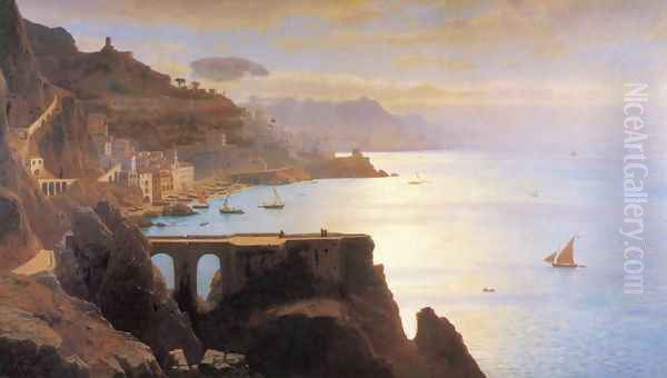 Amalfi Coast Oil Painting by William Stanley Haseltine