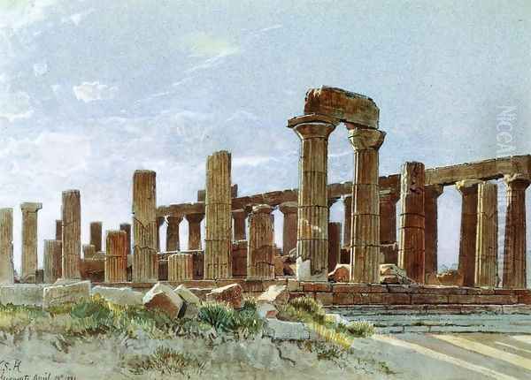 Agrigento (or Temple of Juno Lacinia) Oil Painting by William Stanley Haseltine