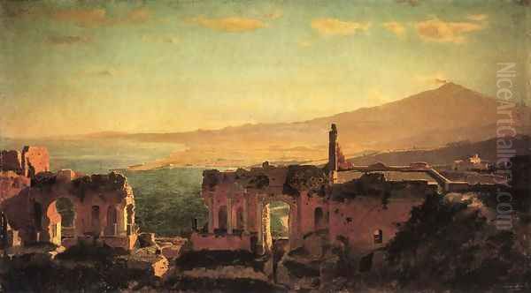 Mt. Aetna from Taormina Oil Painting by William Stanley Haseltine