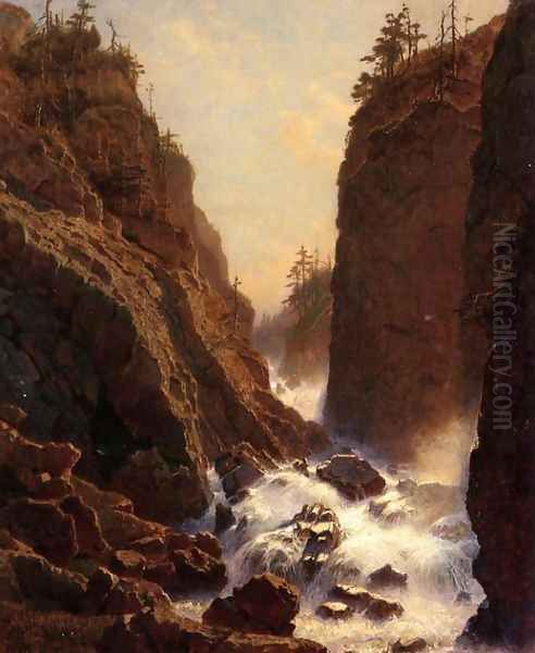 Cascade Oil Painting by William Stanley Haseltine