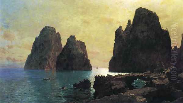 The Faraglioni Rocks Oil Painting by William Stanley Haseltine