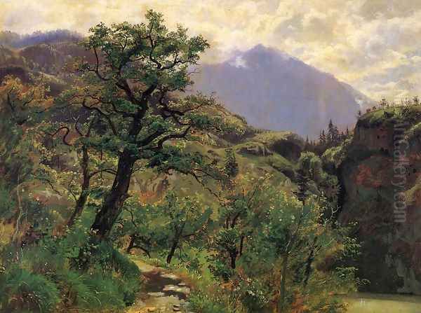 Schwyz near Brunnen Oil Painting by William Stanley Haseltine