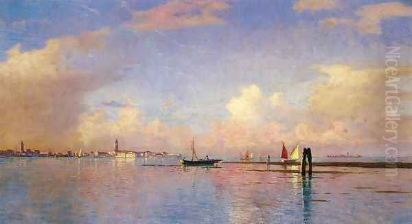 Sunset on the Grand Canal, Venice Oil Painting by William Stanley Haseltine