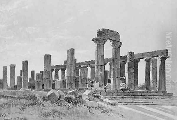 Girgenti (The Temple of Juno Lacinia at Agrigentum) Oil Painting by William Stanley Haseltine