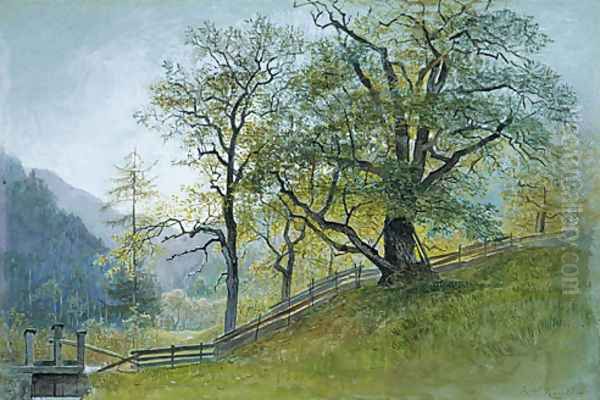 Vahrn in Tyrol near Brixen Oil Painting by William Stanley Haseltine