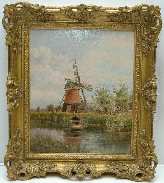 Broadland Windmill Oil Painting by Stephen John Batchelder