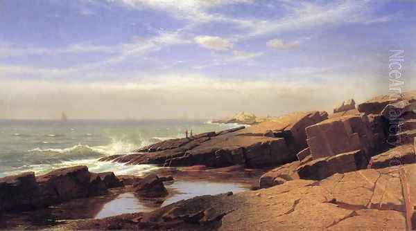 Rocks at Nahant Oil Painting by William Stanley Haseltine