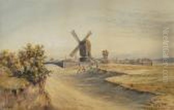 North Denes, Gt. Yarmouth From A Sketch Made In 1895 Oil Painting by Stephen John Batchelder