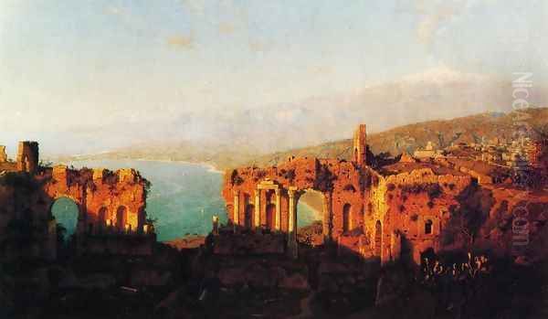 Mt. Etna from Taormina Oil Painting by William Stanley Haseltine