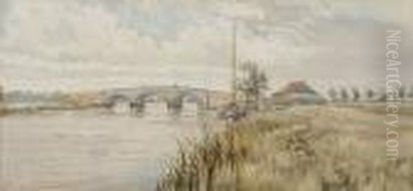 Acle Bridge Oil Painting by Stephen John Batchelder