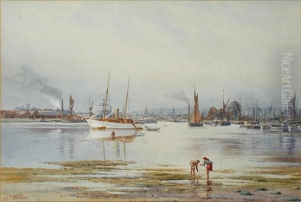 On The Orwell, Ipswich Oil Painting by Stephen John Batchelder