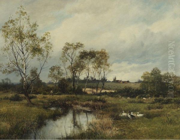 Brockeridge Common Oil Painting by David Bates