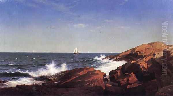 Rocks at Narragansett I Oil Painting by William Stanley Haseltine