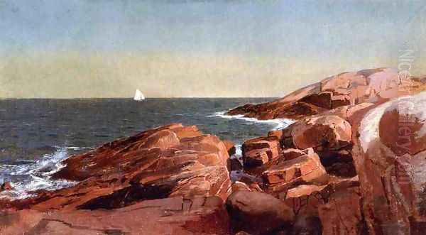 Rocks at Narragansett Oil Painting by William Stanley Haseltine