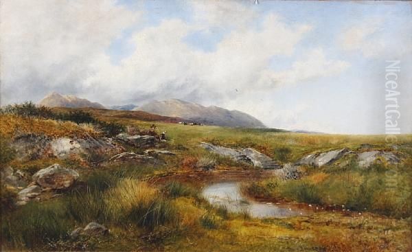 To A Moorland Hayfield Oil Painting by David Bates