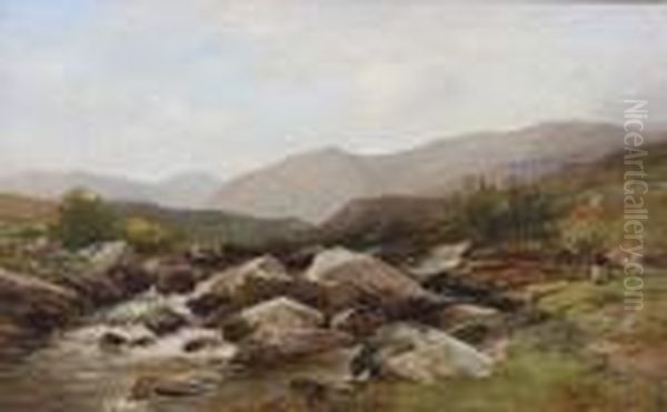 In The Welsh Mountains Oil Painting by David Bates