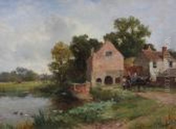 A Mill On The Salway Oil Painting by David Bates