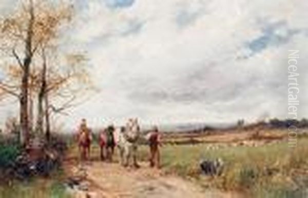 The Plough Team, Bredons Norton Oil Painting by David Bates