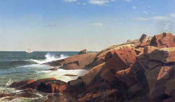 Indian Rock, Narragansett, Rhode Island Oil Painting by William Stanley Haseltine