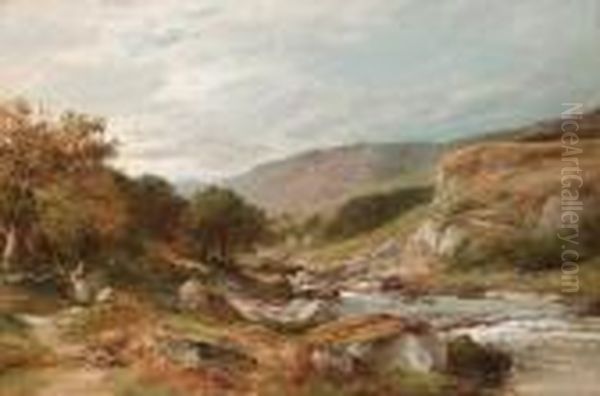 The Shepherd's Crag, Lledr Valley Oil Painting by David Bates