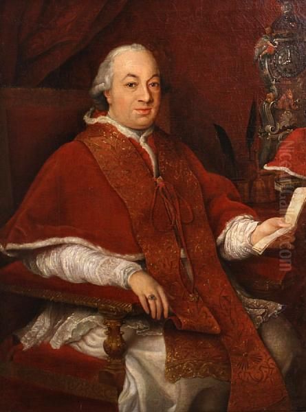 A Portrait Of Pope Pius Vi Oil Painting by Pompeo Gerolamo Batoni