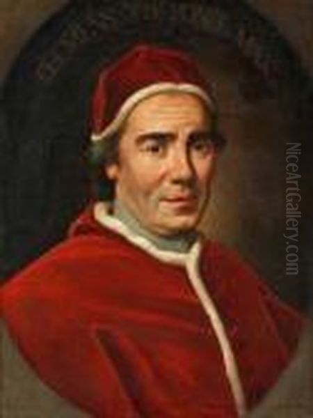 Circle Of 
Portrait Of Pope Clemns Xiv Oil Painting by Pompeo Gerolamo Batoni