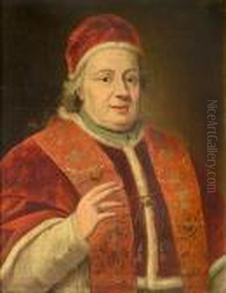 Portrait Of Pope Clement Xiii Oil Painting by Pompeo Gerolamo Batoni