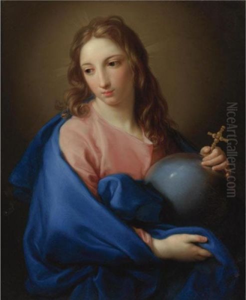 Salvator Mundi Oil Painting by Pompeo Gerolamo Batoni