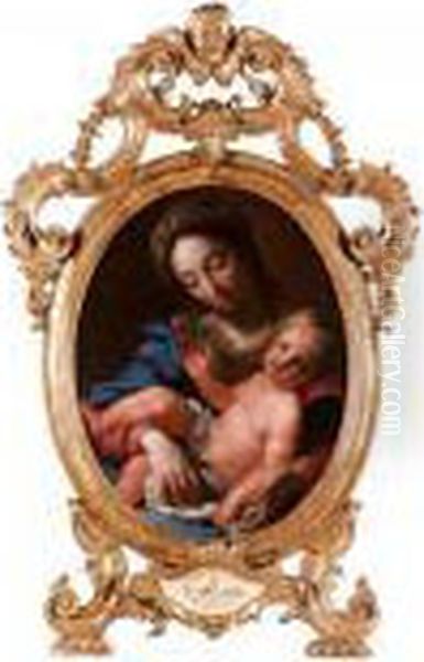 Madonna Col Bimbo Oil Painting by Pompeo Gerolamo Batoni