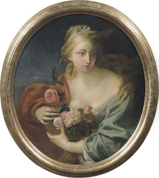 Flora Oil Painting by Pompeo Gerolamo Batoni