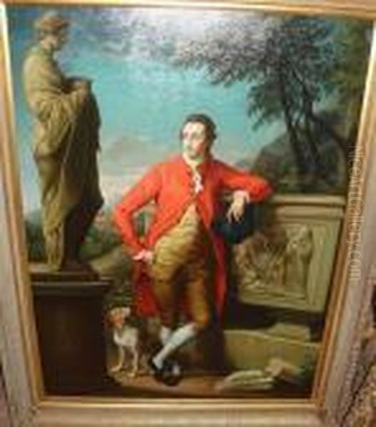 Portrait Of A Gentleman With His Hound Oil Painting by Pompeo Gerolamo Batoni