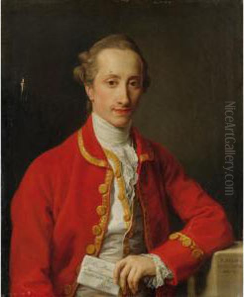 Portrait Du Baron Francois De Chambrier Oil Painting by Pompeo Gerolamo Batoni