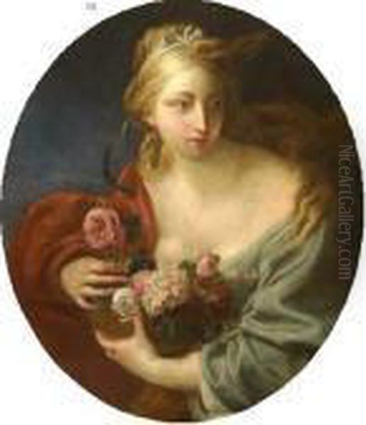 Flora Oil Painting by Pompeo Gerolamo Batoni